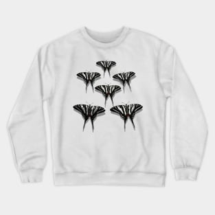 Flock of Zebra Swallowtail Butterflies with Shadows Crewneck Sweatshirt